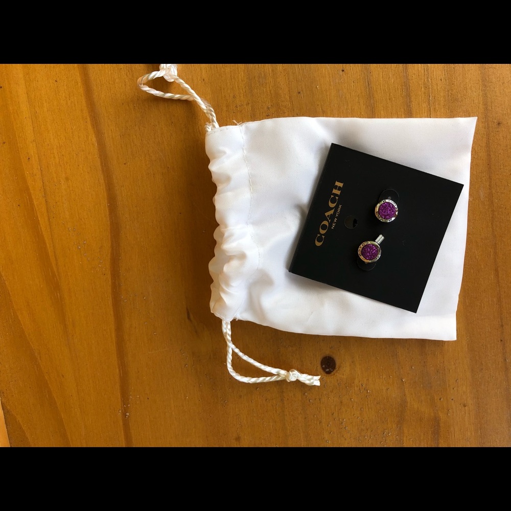 Coach fushia  pierced earrings
